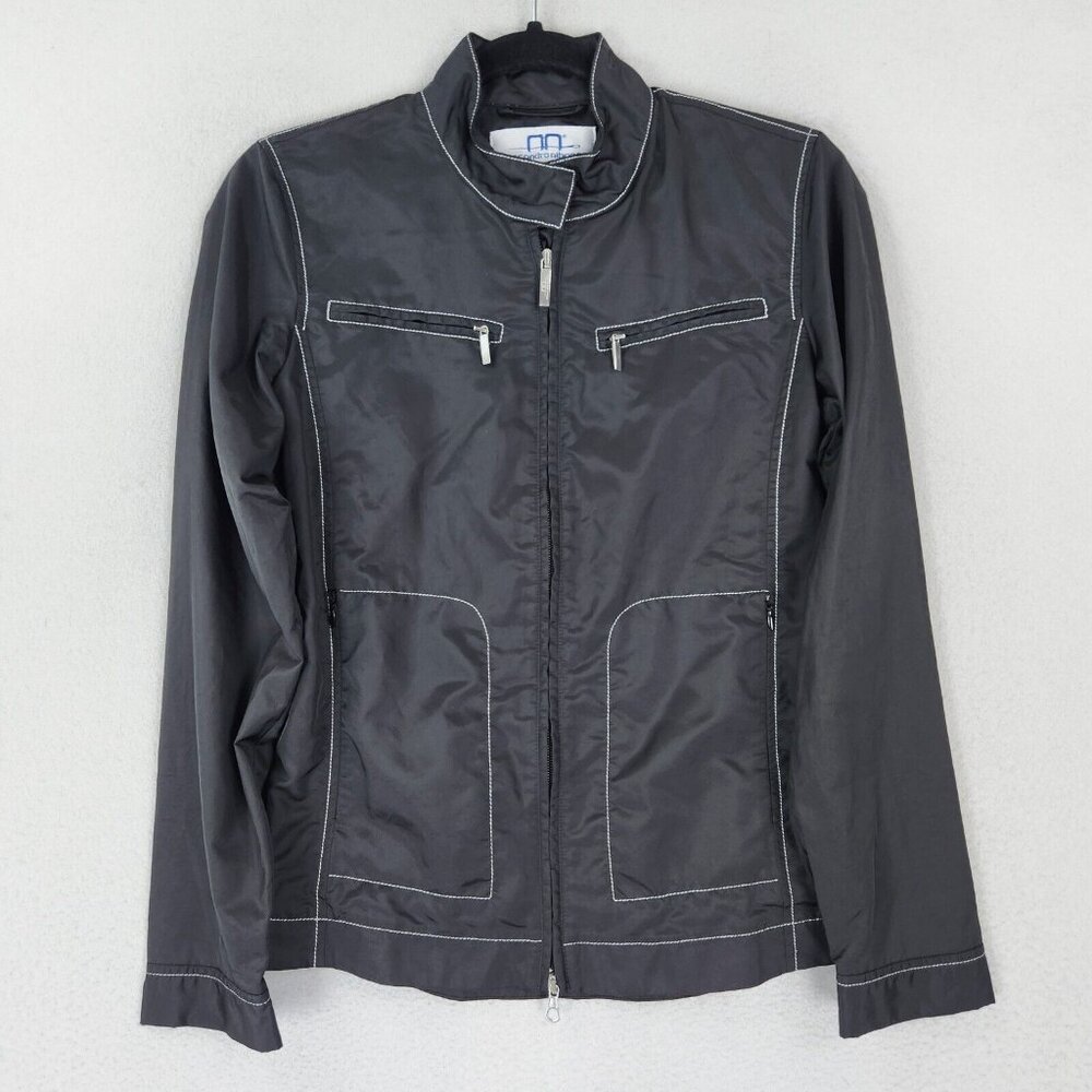 Alessandro Albanese Jacket Womens Small Black Lightweight Full Zip Made In Italy